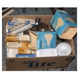 NS: BOX LOT OF FLOOD LIGHT BULBS & OTHERS