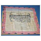 S: ANTIQUE 13.5 SQUARE MILITARY CAMP HANDKERCHIEF