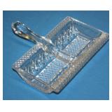 NS: ANTIQUE PRESSED GLASS DIVIDED SERVER