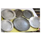 S: 6 ANTIQUE METAL CHILDS "ABC" PLATES