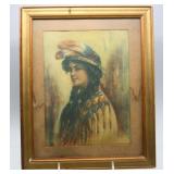 NS: C.1940 FRAMED PRINT - MOISTURE STAINS MAINLY