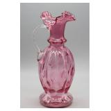 NS: 9" CRANBERRY GLASS EWER /  PITCHER  VERY NICE