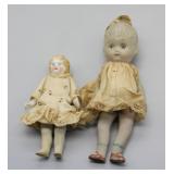 S: 2 SMALL ANTIQUE PORCELAIN DOLLS