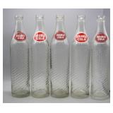 NS: 5 VINTAGE ONE PINT DOUBLE COLA BOTTLES
