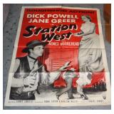 S: 1954 "STATION WEST" 27X40 ORIG. MOVIE POSTER