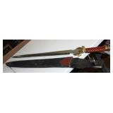 NS: 34" THIN SHORT SWORD W/ SPIRAL CUT HANDLE