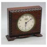S: VINTAGE SETH THOMAS WOODEN CASE ALARM CLOCK