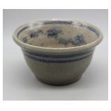 NS: 1988 BLUE DEC. STONEWARE BOWL SIGNED "KEATON"