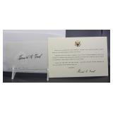 S: PRESIDENT GERAL FORD SIGNED INDEX CARD &