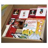 NS: BOX LOT W/ HALLMARK ORNAMENTS & MORE