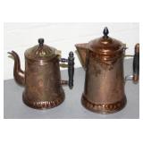 NS: 2 VINTAGE SIGNED SILVER PLATE COFFEE POTS