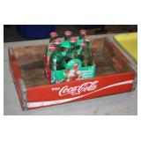 NS: WOODEN COCA-COLA CRATE & OLDER BOTTLES