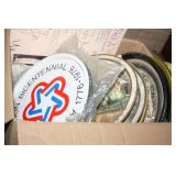 NS: BOX OF ASST. SOUVENIR & OTHER METAL TRAYS