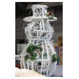 NS: APPROX 22" LIGHTED WICKER SNOWMAN
