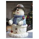NS: 12" RESIN SNOWMAN WITH HAT