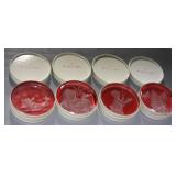 S: (4) DANBURY MINT 3.5" CRYSTAL CHRISTMAS DECORAT