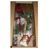 NS: 3 FOOT LONG BOX W/ SNOWMAN & CHRISTMAS DECOR