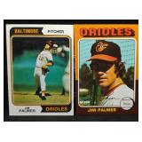 S: 2 JIM PALMER - 1974 TOPPS #40 & 1975 #335