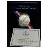 S: 2008 UNC BALD EAGLE COMM. SILVER DOLLAR