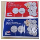 S: 2004 UNC US PD MINT SET W/ STATE QUARTERS