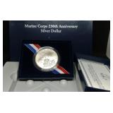 S: 2005 MARINES 230 ANNIVERSARY SILVER DOLLAR