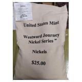 S: $25 US MINT BAG OF WESTWARD JOURNEY NICKELS