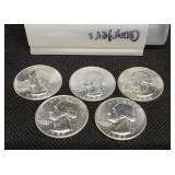 S: LOT OF 5 1954 & 1955 BU WASHINGTON QUARTERS