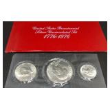 S: 1976 BICENTENNIAL 3 COIN SILVER SET UNC