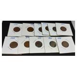 S: LOT OF 11 INDIAN CENTS 1859 TO 0909