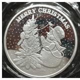 S: "MERRY CHRISTMAS" 1OZ .999 SILVER ROUND
