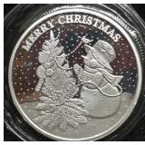 S: "MERRY CHRISTMAS" 1OZ .999 SILVER ROUND