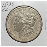 S: 1890-CC AU58 MORGAN DOLLAR