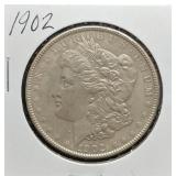 S: 1902 AU58 MORGAN DOLLAR