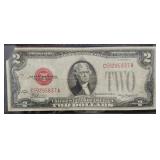 S: 1928S US $2 NOTE (CORNER DAMAGE)