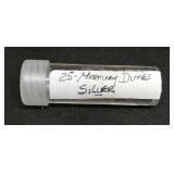 S: LOT OF 25 MERCURY DIMES