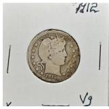 S: 1912 VG BARBER QUARTER
