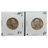 S: 2 BU WASHINGTON QUARTERS 55-D & 56-D