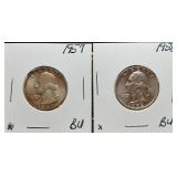 S: 2 BU WASHINGTON QUARTERS 57 & 58-D