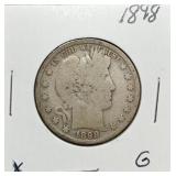 S: 1898 G BARBER HALF