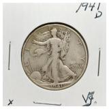 S: 1941-D VG WALKING LIBERTY HALF