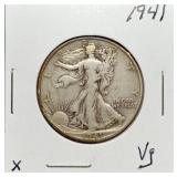 S: 1941 VG WALKING LIBERTY HALF