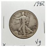 S: 1942 VG WALKING LIBERTY HALF