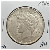 S: 1922 AU PEACE DOLLAR