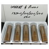 S: 5 ROLLS LINCOLN CENTS 50-S  51-S 52-S 53-S &