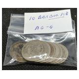S: 10 AG-G BARBER DIMES