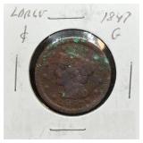 S: 1847 G LARGE CENT