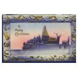 SHIP: C.1910 3-D CHRISTMAS POSTCARD