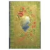 SHIP:  C.1910 3-D "MERRY CHRISTMAS" POSTCARD