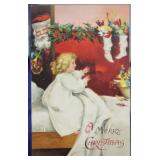SHIP: 1908 SANTA CLAUS & CHILD SIGNED POSTCARD