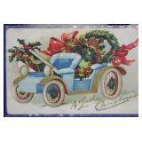 SHIP: C.1910 AUTOMOBILE CHRISTMAS POSTCARD